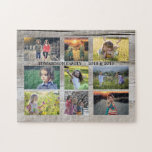 Puzzle Create your own rustic wood family photo collage<br><div class="desc">Faites votre propre plus beau casse-tête de collage photo de famille. Nom de famille,  photo collage personnalisé puzzle Vous pouvez le personnaliser et ajouter vos plus belles photos. Super !</div>