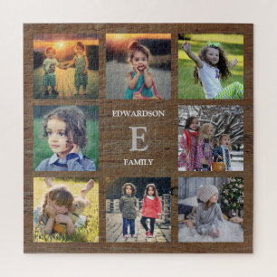 Puzzle Create your own rustic wood family photo collage