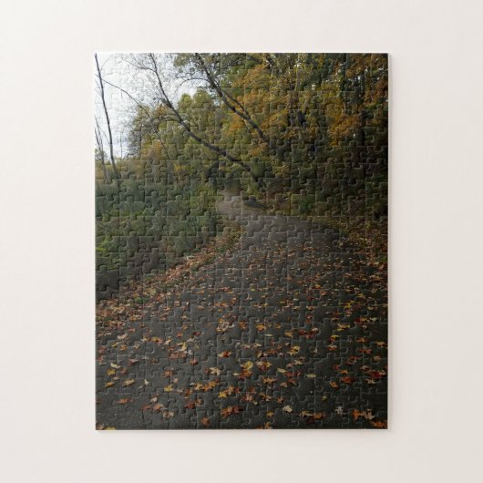 Puzzle créatif de photo de bois de sentier d'autom (Vertical)