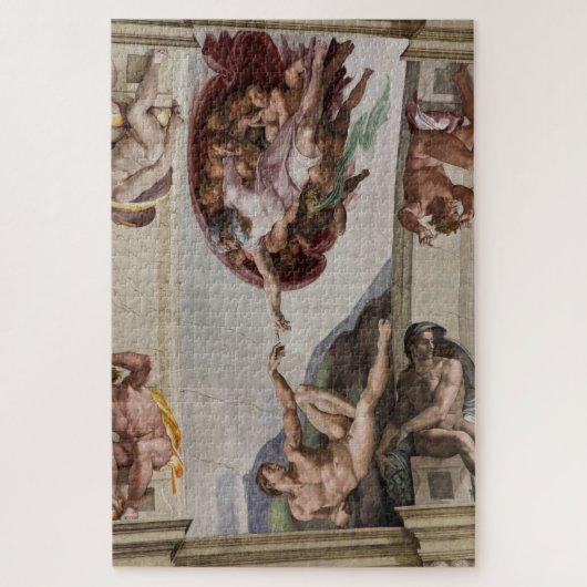 Puzzle création d' adam fresco (Vertical)