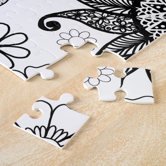 Puzzle Creative Black white Yin Yang Night Day Mandala (Côté)