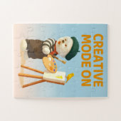 Puzzle Creative Mode On: Painter Bichon Dog Artist Art (Horizontal)