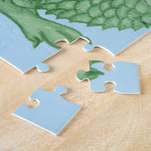 Puzzle créature imaginaire mythique dragon vert mignon (Côté)