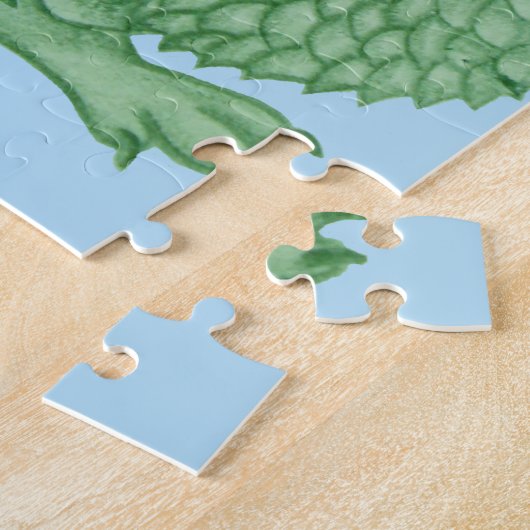 Puzzle créature imaginaire mythique dragon vert mignon (Côté)