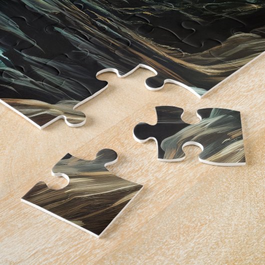 Puzzle Créature mythique du dragon vert étincelant (Côté)