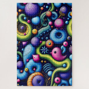 Puzzle Créatures Whimsical colorées - Imaginaire Abstrait