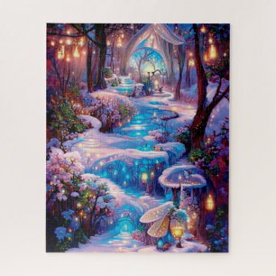 Puzzle Créée par l'IA, Winter Fairy Forest