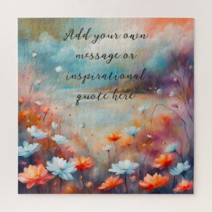Puzzle créer votre propre message d'inspiration, fleurs