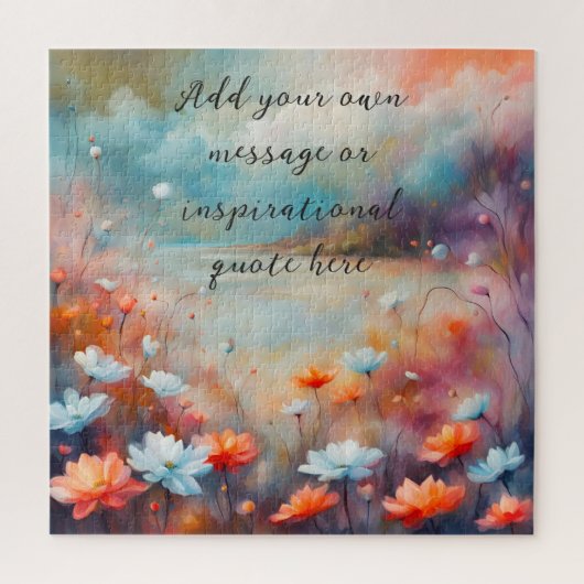 Puzzle créer votre propre message d'inspiration, fleurs (Vertical)