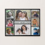 Puzzle Créez votre propre collection de photos 8 Best Mom<br><div class="desc">Multi photo collage puzzle personnalisé avec 8 images et 'Best Mom Ever' typographie en fait un cadeau unique pour maman.</div>