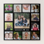 Puzzle Créez votre propre collection de photos de famille<br><div class="desc">Créez votre propre casse-tête photo collage avec 13 de vos photos préférées sur un arrière - plan noir.Personnalisez-vous avec le nom de famille et la date établie. Le puzzle de collage photo de famille est parfait pour les activités en solo ou en famille. Les puzzles Jigsaw vous aident à vous...</div>