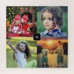 Puzzle Créez votre propre monogramme de collage photo de<br><div class="desc">Faites votre propre plus beau puzzle photo de famille. Vous pouvez le personnaliser et ajouter vos plus belles photos et monogramme. Super !</div>