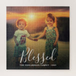 Puzzle Créez votre propre photo de famille Script de nom<br><div class="desc">Faites votre propre plus belle photo de famille,  Puzzle de script bienheureux. Puzzle photo personnalisé Vous pouvez le personnaliser et ajouter votre plus belle photo,  texte,  nom et année. Super !</div>