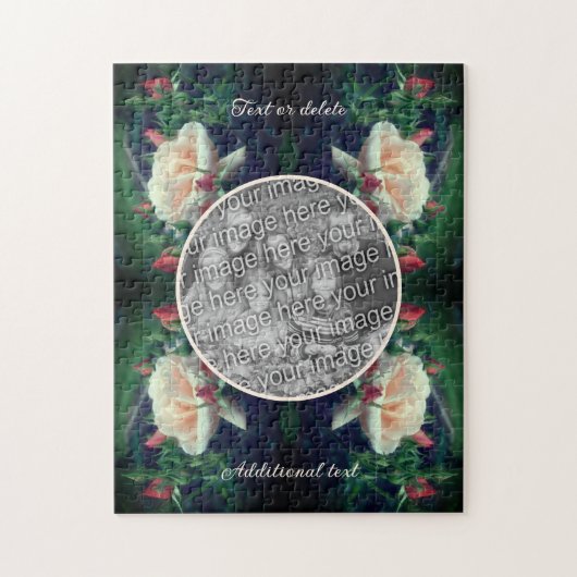Puzzle Créez Votre Propre Rose Photo Peach Et Le Cadre Bu (Vertical)