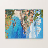 Puzzle Crète Grèce Travel Art Vintage (Horizontal)