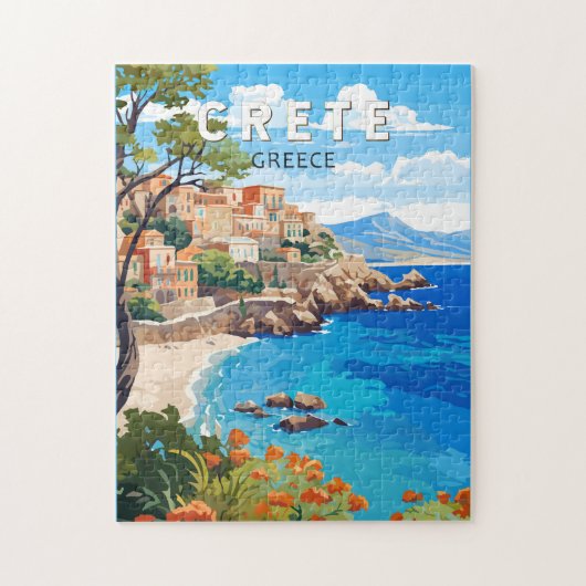 Puzzle Crète Grèce Travel Art Vintage (Vertical)