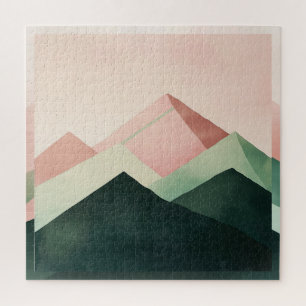 Puzzle Crête Pastel – Paysage de Montagne Géométrique #1