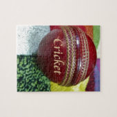 Puzzle Cricket : Red Hard Ball Art Print (Horizontal)