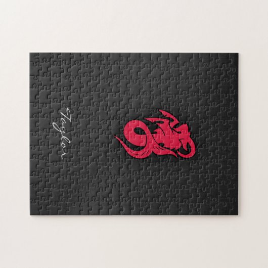 Puzzle Crimson Red Capricorn (Horizontal)