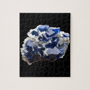 Puzzle Cristal de Fluorite Bleu Profond Geologie de Lamel