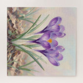 Puzzle Crocus Violet Rêveur Floraison de Printemps (Horizontal)