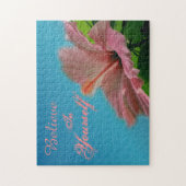 Puzzle Croire Hibiscus Flower Inspirational Citation (Vertical)