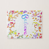 Puzzle Croire la typographie aquarelle Art Confetti (Horizontal)