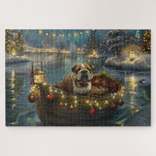 Puzzle Croisière de Noël du Bulldog (Horizontal)