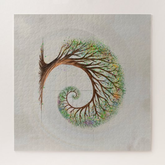 Puzzle Croissance éternelle - Golden Ratio Arbre Spiral (Horizontal)