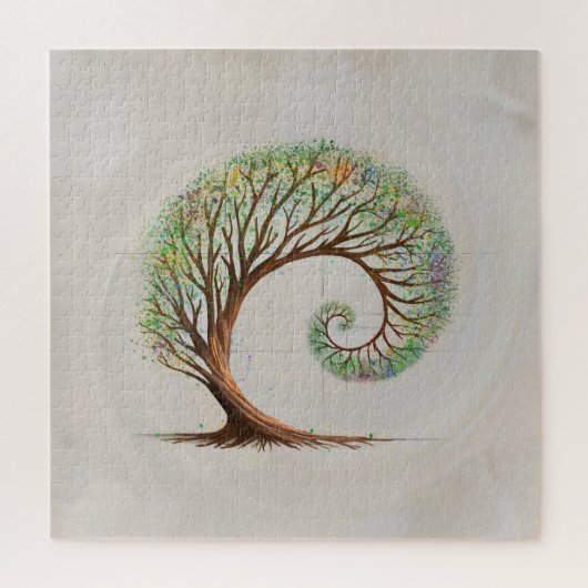 Puzzle Croissance éternelle - Golden Ratio Arbre Spiral (Vertical)