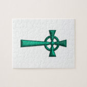 Puzzle Croix céleste métallique verte (Horizontal)