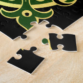 Puzzle Croix celtique irlandaise/noir/or/vert design (Côté)