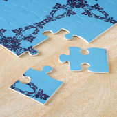 Puzzle Croix chrétienne avec ornement bleu (Côté)