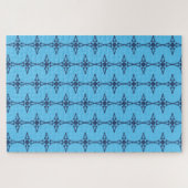 Puzzle Croix chrétienne avec ornement bleu (Horizontal)