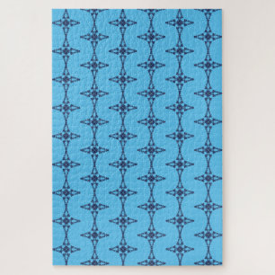 Puzzle Croix chrétienne avec ornement bleu