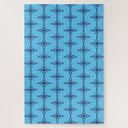 Puzzle Croix chrétienne avec ornement bleu (Vertical)
