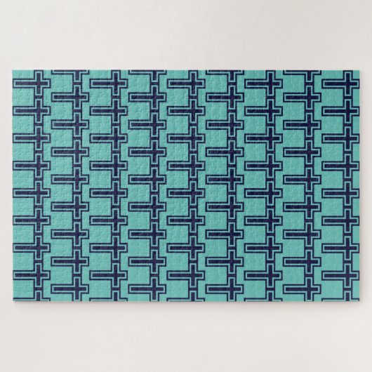 Puzzle Croix chrétienne bleue différentes variantes (Horizontal)