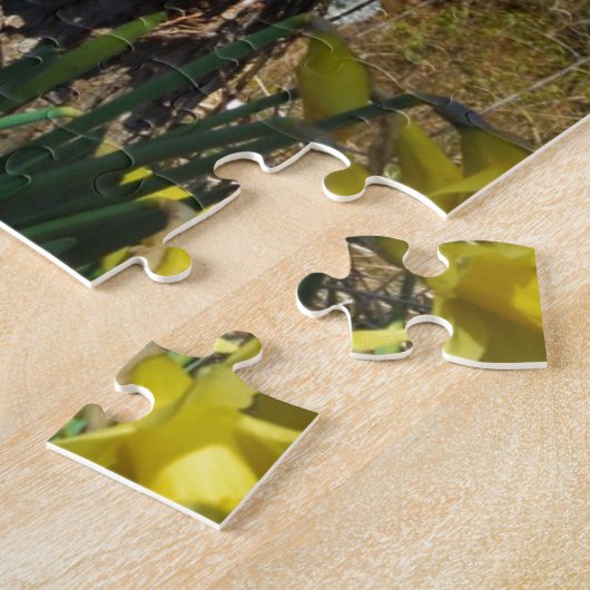 Puzzle Croix de couverture rose avec jonquille jaune (Côté)