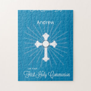 Puzzle Croix de première communion avec nom personnalisab