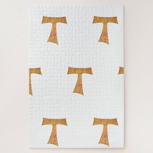 Puzzle Croix de Tau franciscaine en bois (Vertical)