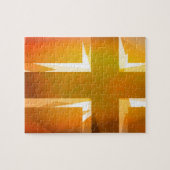 Puzzle Croix religieuse rouge et jaune (Horizontal)