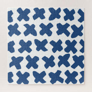 Puzzle Croix Shibori : Indigo Batik Motif