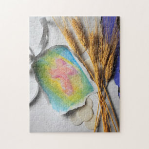 Puzzle Croquis croisé chrétien de couleur d'eau de Pâq