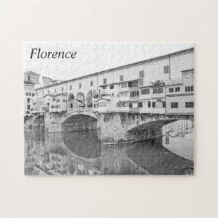 Puzzle Croquis noir et blanc de Ponte Vecchio