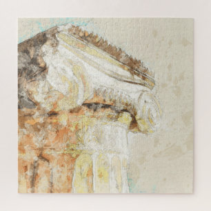 Puzzle Croquis vintage de la colonne Ordre ionien Capital