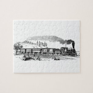 Puzzle croquis vintage de train