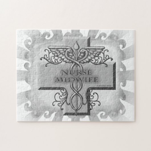 Puzzle Cross Caduceus Infirmière sage-femme (Horizontal)