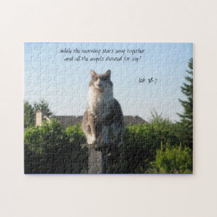 Puzzle Cross Eyed cat et Job 38:7