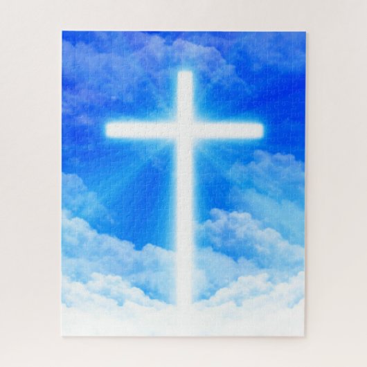 Puzzle Cross of Light Jesus Christ Customizable Christian (Vertical)