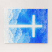Puzzle Cross of Light Jesus Christ Customizable Christian (Horizontal)